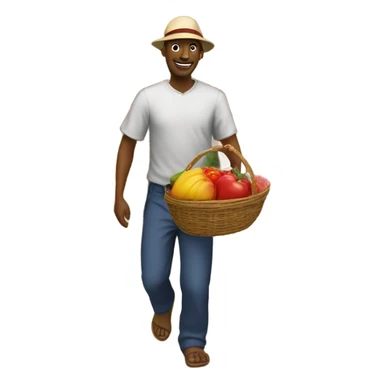 Man with large goes to the market sticker