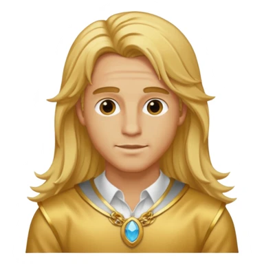 Adonis, Desire God from Rome Mythology with long golden blonde hair, gold outfit sticker