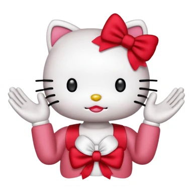 hello kitty holding up 67 with both hands sticker
