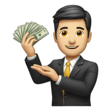 realtor with money on his hand sticker