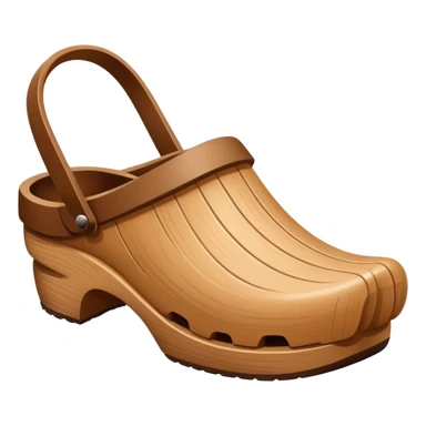 simple wooden traditional minimal clog  sticker