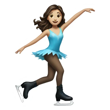 brunette ice skating arabesque sticker