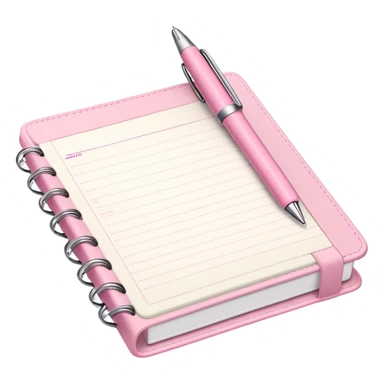 Light Pink Planner open notebook with pink pen sticker