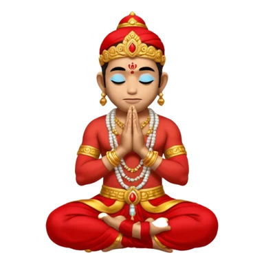 Hanuman ji seated and praying with close eyes sticker