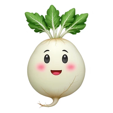 Make a long white Korean radish apple emoji style sticker