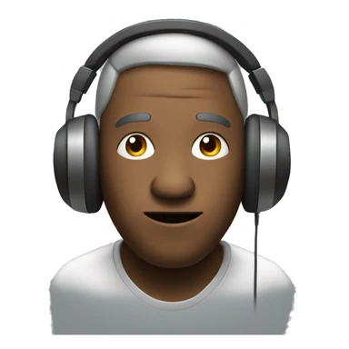 A man with head phone listen a music sticker