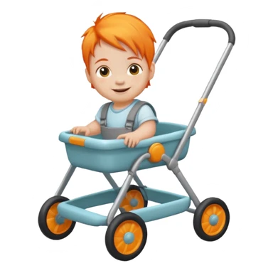 orange hair baby on babywalker sticker