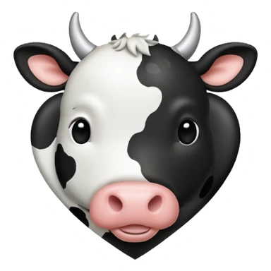 Cow print heart sticker