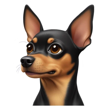 Mini pincher chihuahua mix dog with one bent ear  sticker