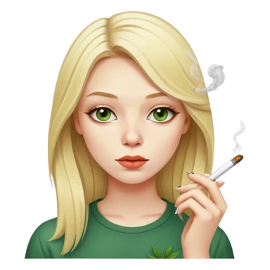a blonde girl smoking weed sticker