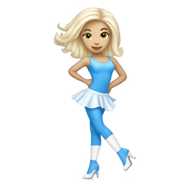 white Heels dancer girl wearing blue sticker