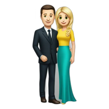 Vladimir Zelensky and his wif sticker
