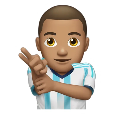 Mbappe choquée avec les mains derrière la tête sticker