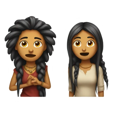 Indian girl and dread head arguing  sticker