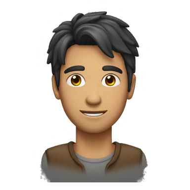 Hombre de 15 años piel morena y pelo rizo sticker