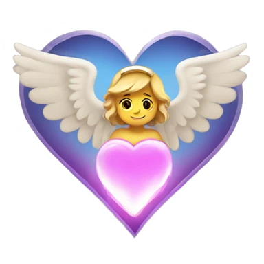 heart with angel wings and a halo sticker