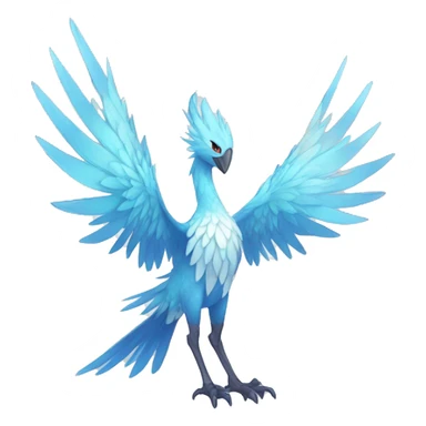 Fantasy legendary godly ice bird Cryo-snow-Phoenix Fakemon full body sticker
