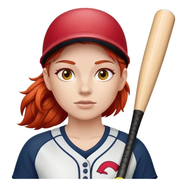 Softball player with red hair sticker