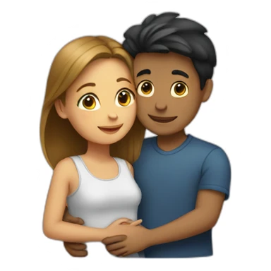 Girl-hugging-boy sticker