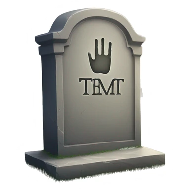 tombstone, hand sticking out of grave sticker
