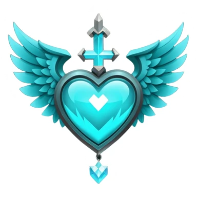 Dark Cyan Winged heart with minecraft warden soul sticker