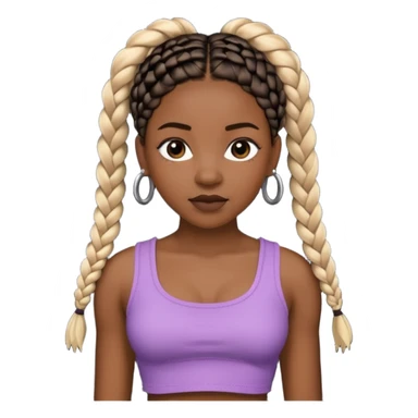 a black woman with braids with a crop top sticker