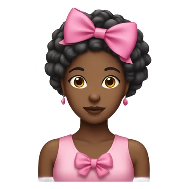 Black girl with a pink bow in her hair  sticker