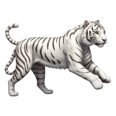 White tiger running in profile sticker