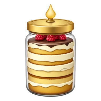 A layered small jar of cake that is gold outline black background ONLY GOLD I just wanted to be an outline on a black screen. sticker
