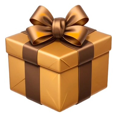 dark brown present with brown bow sticker