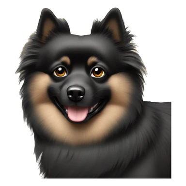 Full black German Spitz with black eyes sticker