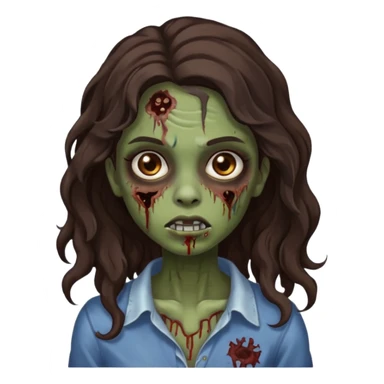 garota zumbi morena de cabelos castanho escuro e ondulados sticker
