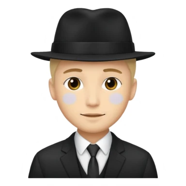 new yorker with hat and suit, black, light skin guy sticker