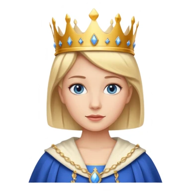 Queen with short blonde hair and blue eyes sticker