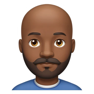 black man with bald head, mustash and beard sticker