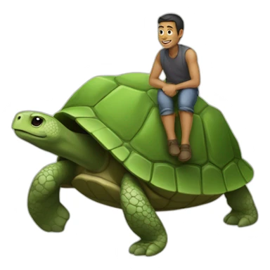 homme sur tortue sticker