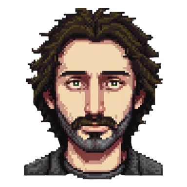 hairy man with a crooked nose sticker