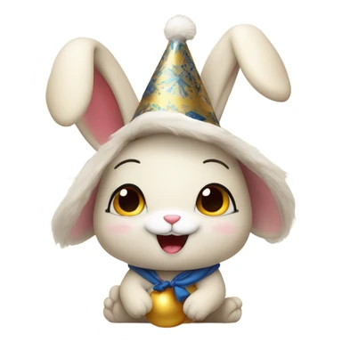 Bunny celebrating new year 25 sticker