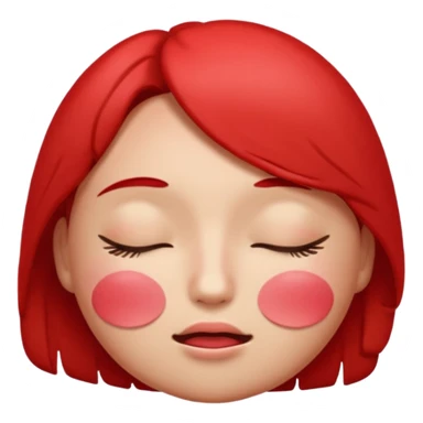 Hot face emoji with close eye. very blushy sticker