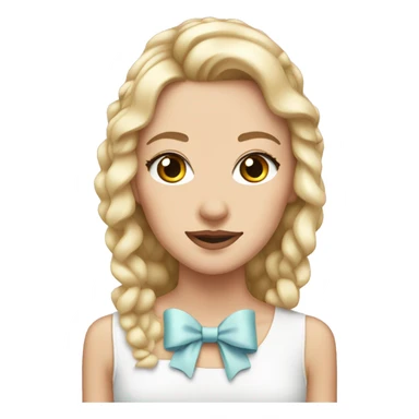 White Girl with coquette bows sticker