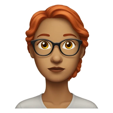 red hair woman nutritionist glasses doubts sticker