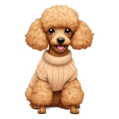 Apricot poodle wearing a sweater sticker