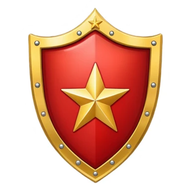 Crimson red shield with star sticker