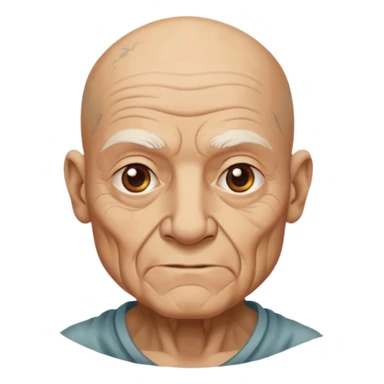tatooed old bald man  sticker