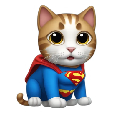 Cat with the superman suit sticker