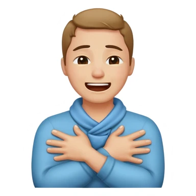 arms crossed holding neck crying laughing emoji  sticker