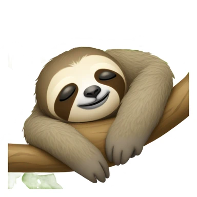 sloth sleeping on a branch sticker
