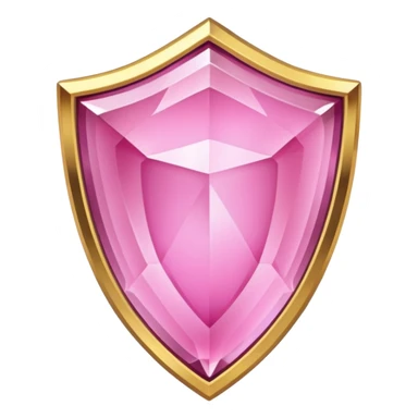 Pink crystal shield golden border sticker