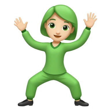 un numero 3 bailando en un fondo verde sticker