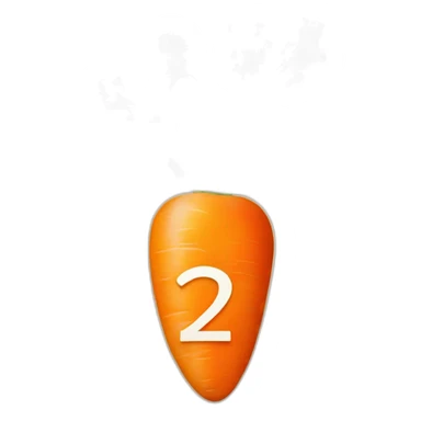 carrot shaped like the number 2 sticker